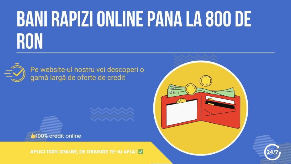 Bani rapizi online pana la 800 de RON